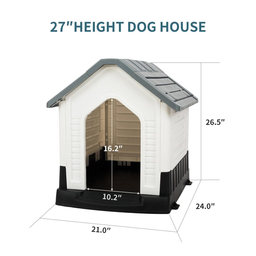 27" Height Plastic Pet Dog House with Air Vents and Elevated Floor Animals & Pet Supplies > Pet Supplies > Dog Supplies > Dog Houses EdenBranch   