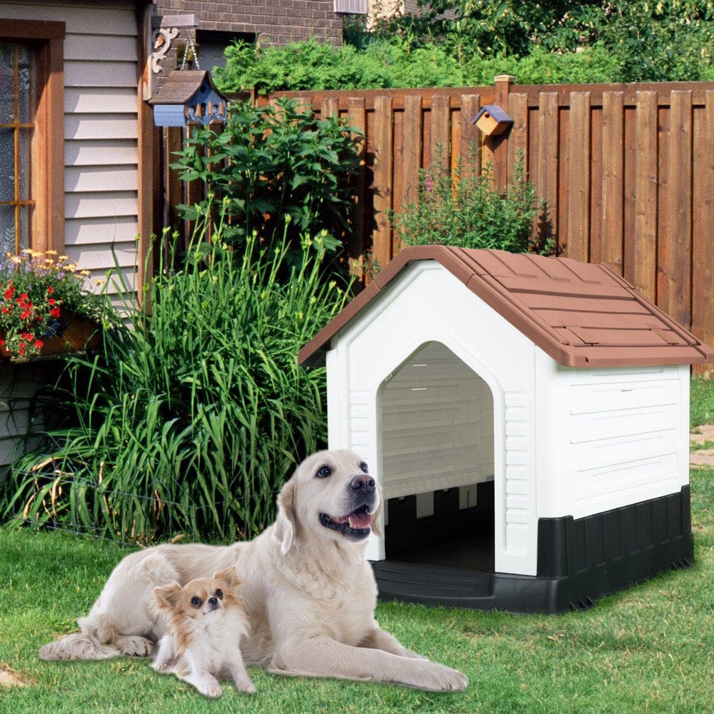 27" Height Plastic Pet Dog House with Air Vents and Elevated Floor Animals & Pet Supplies > Pet Supplies > Dog Supplies > Dog Houses EdenBranch   