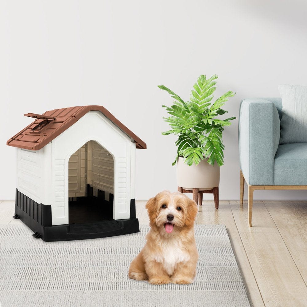 27" Height Plastic Pet Dog House with Air Vents and Elevated Floor Animals & Pet Supplies > Pet Supplies > Dog Supplies > Dog Houses EdenBranch   