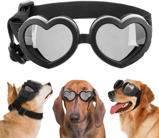 Cobee Puppy Sunglasses, Cute Dog Goggles Adjustable Strap Pet Glasses Small Dog Sunglasses Pet Dog Heart Shaped Anti-Fog Sunglasses Waterproof Windproof UV Protective Glasses for Dogs and Cats Animals & Pet Supplies > Pet Supplies > Dog Supplies > Dog Apparel Cobee   