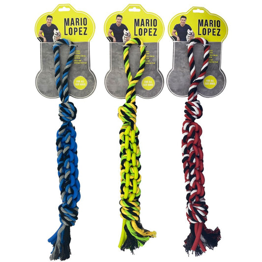 Mario Lopez Dog Toy 15.5 Inches Chain Link Rope and Rubber Tug Toy, Blue Animals & Pet Supplies > Pet Supplies > Dog Supplies > Dog Toys Mario Lopez   