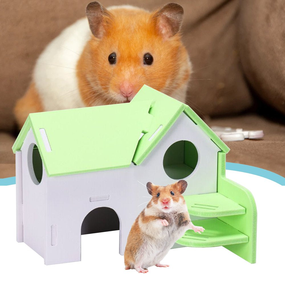 Walbest Wooden Hamster House,Pet Small Animal Hideout, Assemble Hamster Hut Villa, Cage Habitat Decor Accessories,Play Toys for Dwarf,Hedgehog,Syrian Hamster,Gerbils Mice