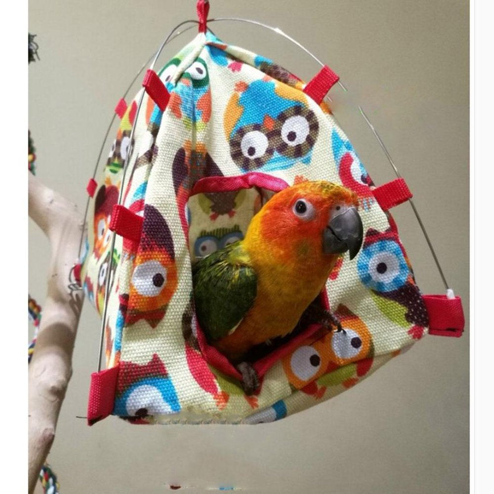Bird Parrot Sleeping Tent Hut Hanging Hammock for Parakeet Hangable Cockatoo Toy
