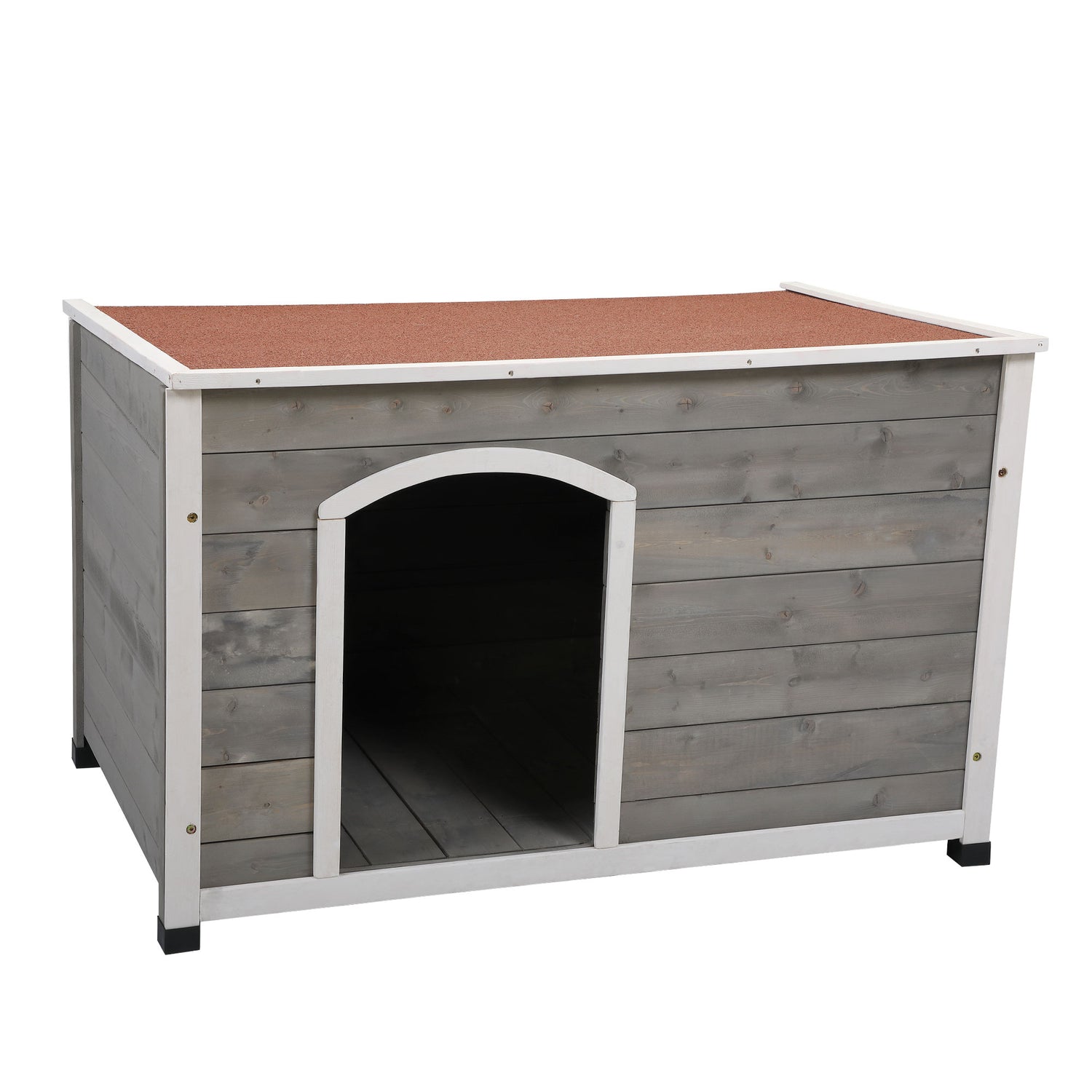 Atotoa Outdoor Wood Dog House, Dog Cabin with Weatherproof Roof and Open Door, Easy to Clean Animals & Pet Supplies > Pet Supplies > Dog Supplies > Dog Houses Atotoa   