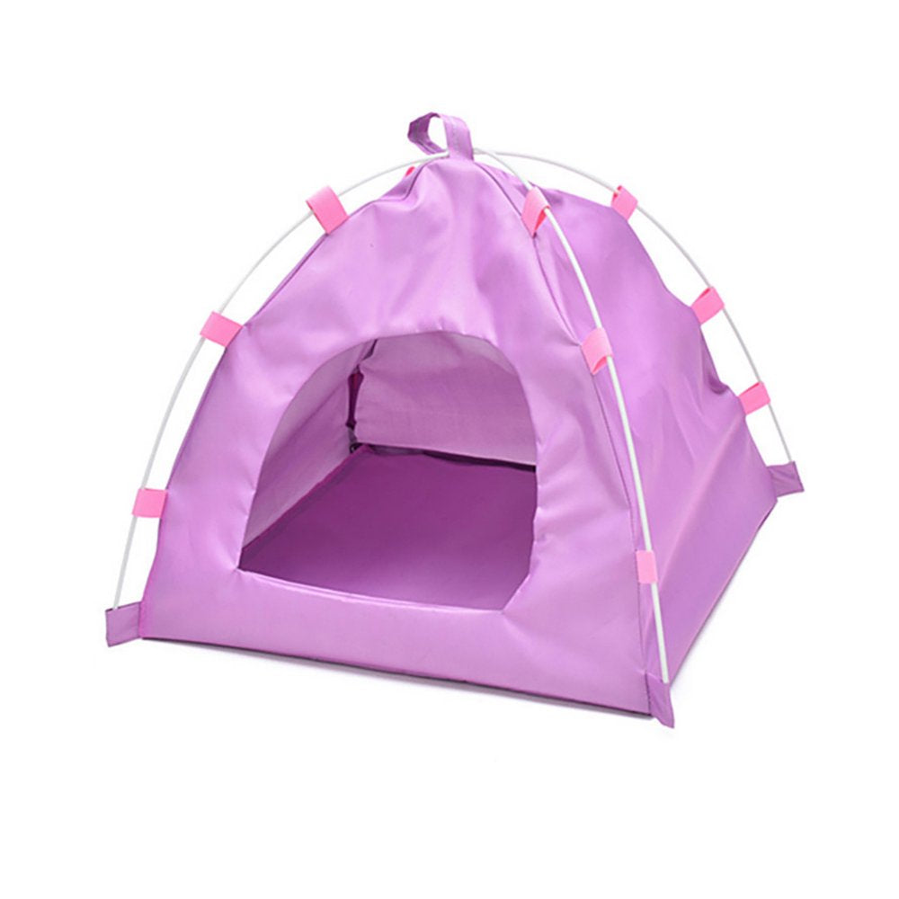 Oxford Portable Folding Pet Tent House Dog Cat Playing Bed Mat Waterproof Kennel Bed for Small Medium Dogs;Oxford Folding Pet Tent House Dog Cat Playing Mat Waterproof Kennel Bed Animals & Pet Supplies > Pet Supplies > Dog Supplies > Dog Houses GadgetVLot Pink  