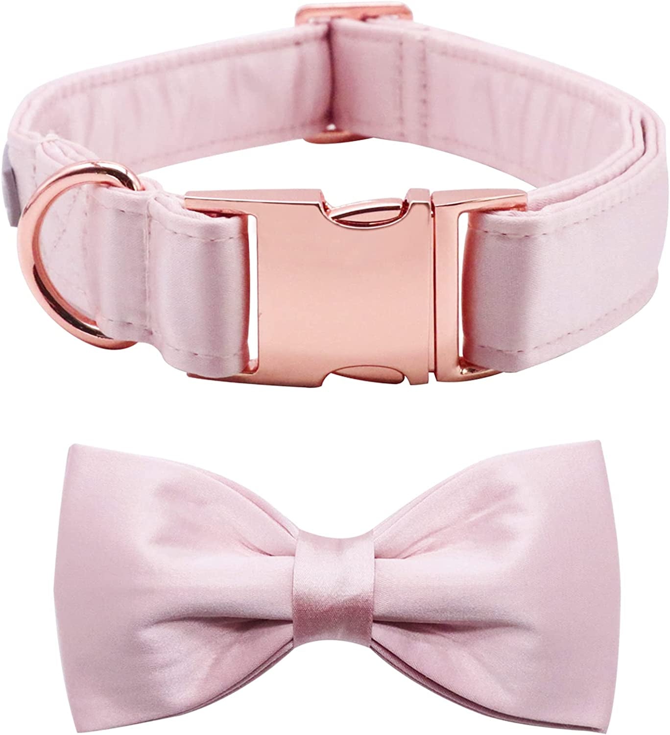 Lionet Paws Bowtie Dog Collar - Comfortable Silk Green Dog Collar with Detachable Bow Tie for Large Dogs, Neck 16-24 Inches Animals & Pet Supplies > Pet Supplies > Dog Supplies > Dog Apparel lionet paws Pink Small (Pack of 1) 