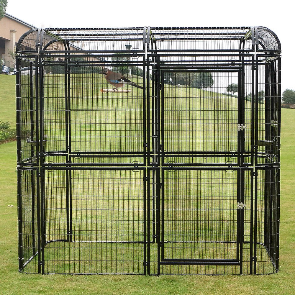 Walnest Outdoor Extra Large Bird Aviary Silver Black Large Parrots Cages Featuring Play Stand Perches Nest Habitat Garden Animals & Pet Supplies > Pet Supplies > Bird Supplies > Bird Cages & Stands Walnest   