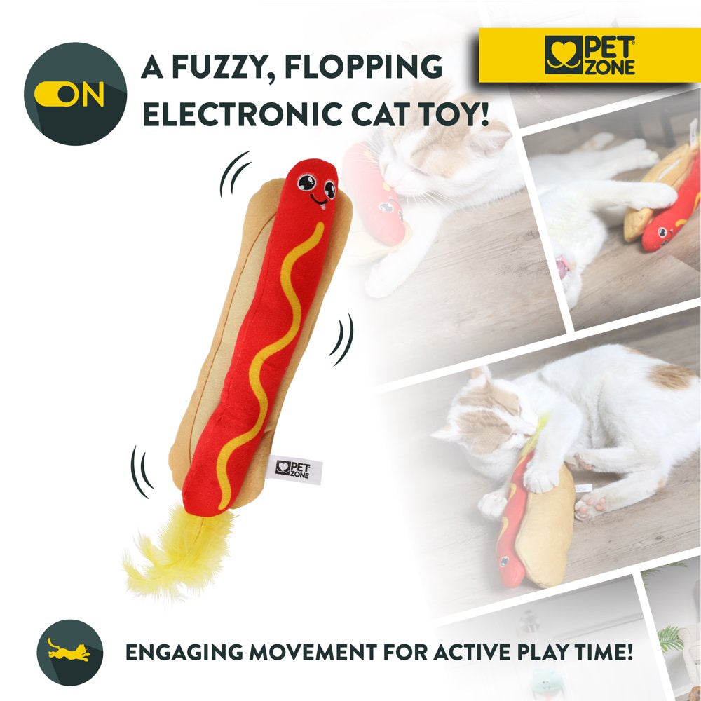 Pet Zone Fuzzy Flopper Hot Dog Kicker, Electronic Cat Toy for Cats and Kittens Animals & Pet Supplies > Pet Supplies > Cat Supplies > Cat Toys Ourpets   