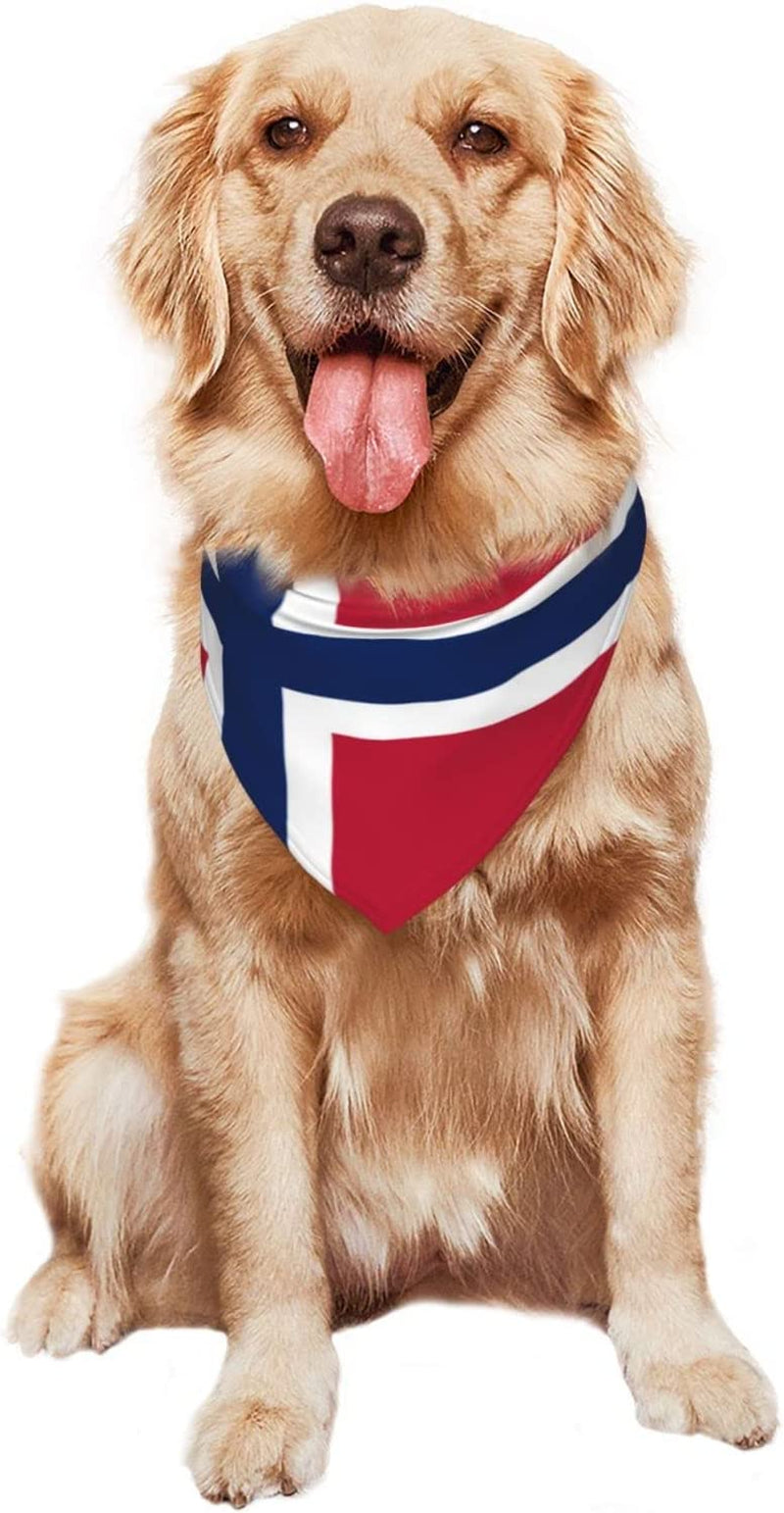 Flag of Norway Pet Dog and Cat Decorative Triangle Scarf,Dog Bandana,Breathable and Stain Resistant. Animals & Pet Supplies > Pet Supplies > Dog Supplies > Dog Apparel ZALTAS   