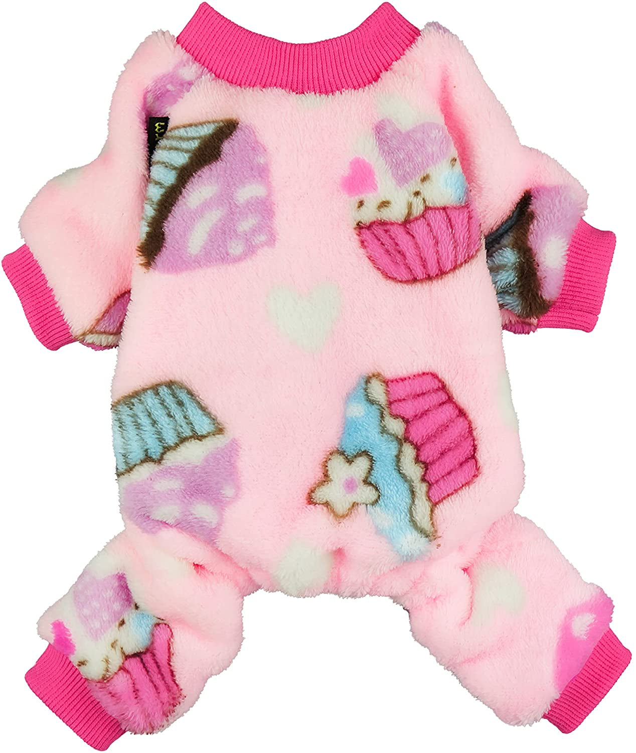 Fitwarm Sweet Cupcake Pet Clothes for Dog Pajamas PJS Coat Soft Velvet Pink XS Animals & Pet Supplies > Pet Supplies > Dog Supplies > Dog Apparel Fitwarm XL  