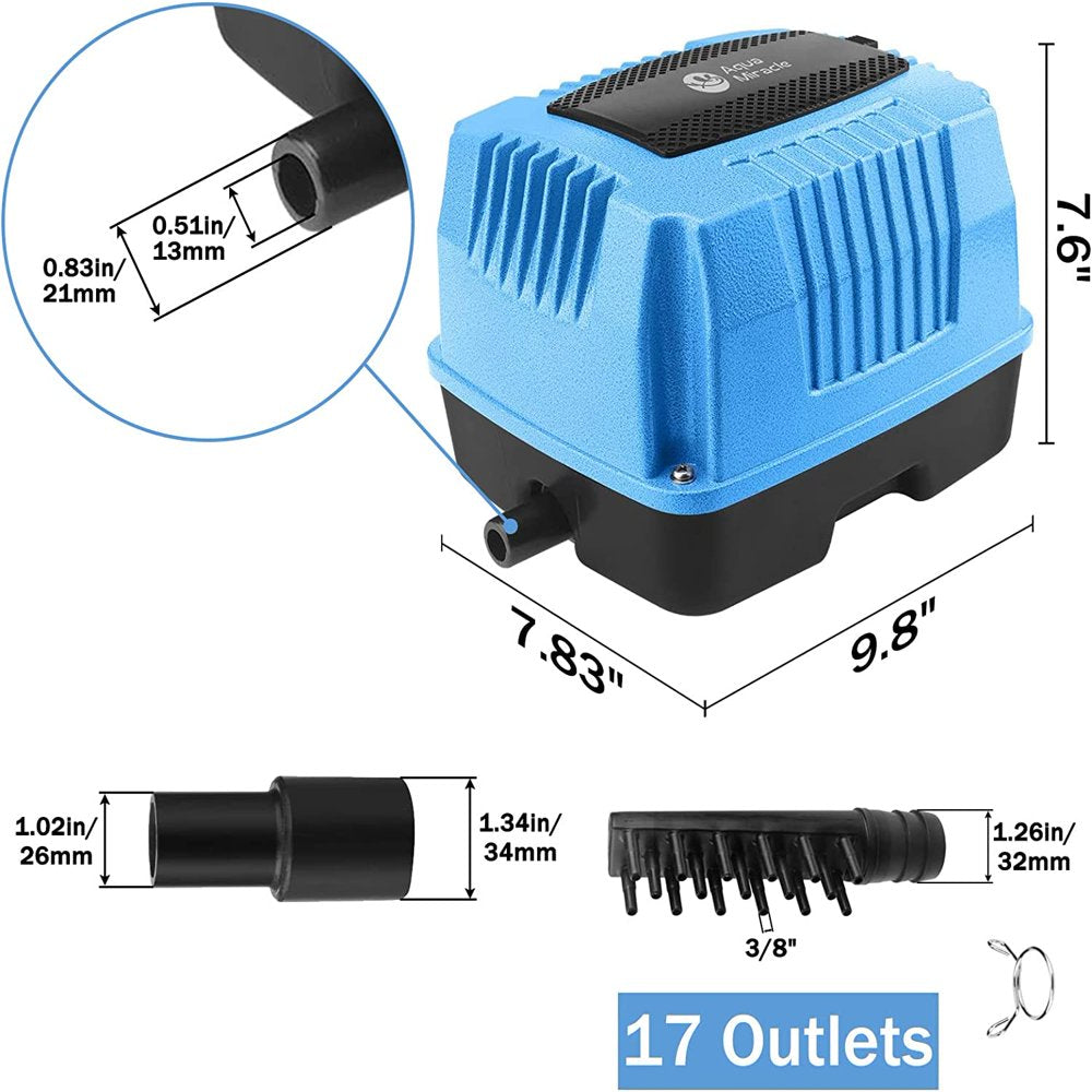 Linear Air Pump AP40 AP80 AP160 for Pond Aeration, Septic Air Pump, Hydroponic Air Pump, Pond Air Pump, 635/1350/2550GPH, for Pond, Waste Treatment, Aquarium, Fish Farm, Seafood Restaurant Animals & Pet Supplies > Pet Supplies > Fish Supplies > Aquarium & Pond Tubing MAXZER   