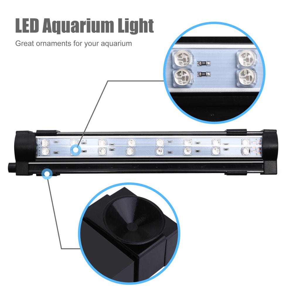 27Cm LED Aquarium Air Bubble Light for Fish Tank,Underwater Submersible Light Bar Lamp Strip with Remote Control Animals & Pet Supplies > Pet Supplies > Fish Supplies > Aquarium Lighting TKOOFN   