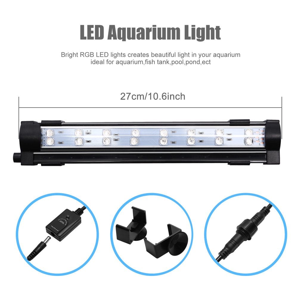 27Cm LED Aquarium Air Bubble Light for Fish Tank,Underwater Submersible Light Bar Lamp Strip with Remote Control Animals & Pet Supplies > Pet Supplies > Fish Supplies > Aquarium Lighting TKOOFN   