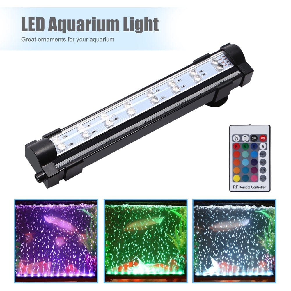 27Cm LED Aquarium Air Bubble Light for Fish Tank,Underwater Submersible Light Bar Lamp Strip with Remote Control Animals & Pet Supplies > Pet Supplies > Fish Supplies > Aquarium Lighting TKOOFN   