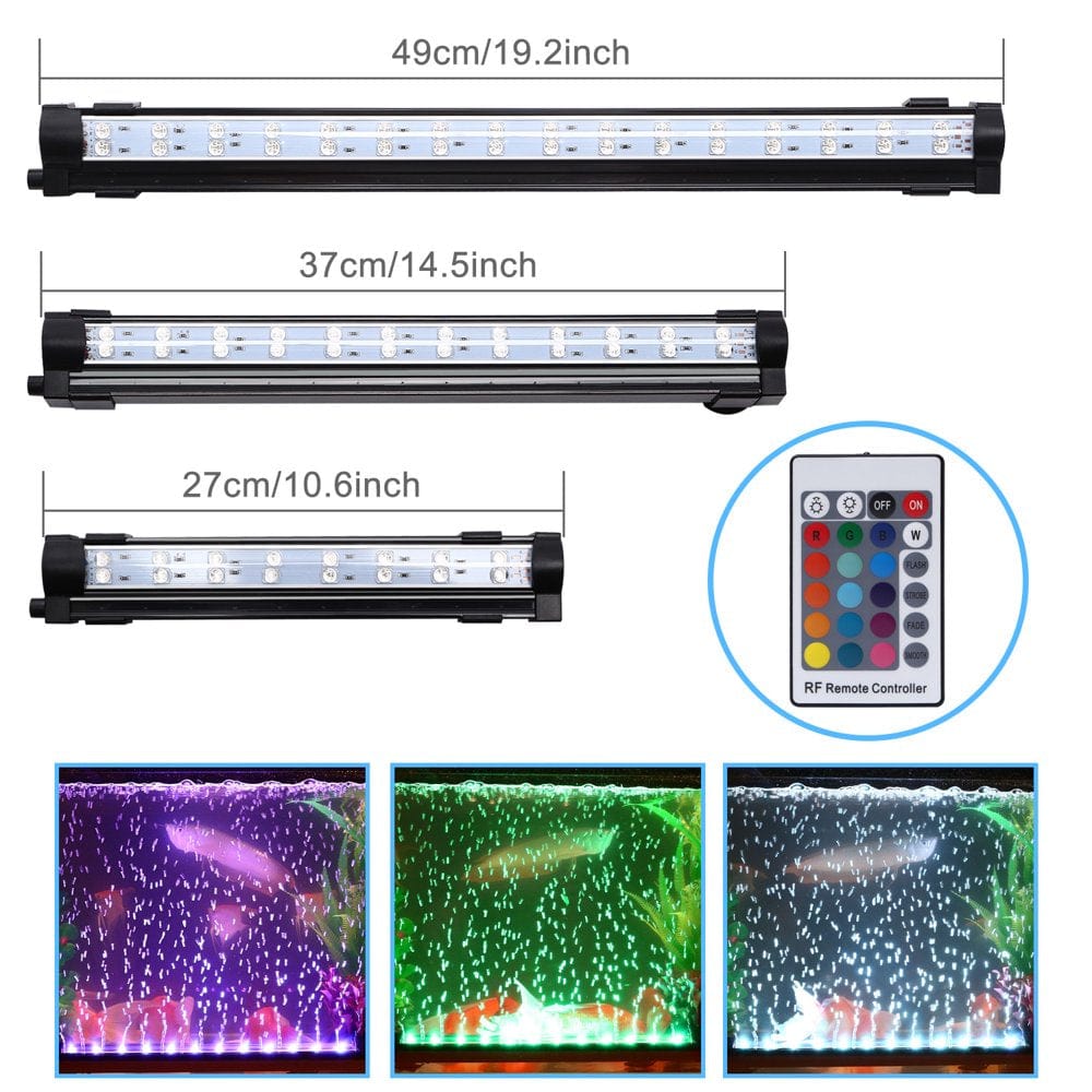 27Cm LED Aquarium Air Bubble Light for Fish Tank,Underwater Submersible Light Bar Lamp Strip with Remote Control Animals & Pet Supplies > Pet Supplies > Fish Supplies > Aquarium Lighting TKOOFN   