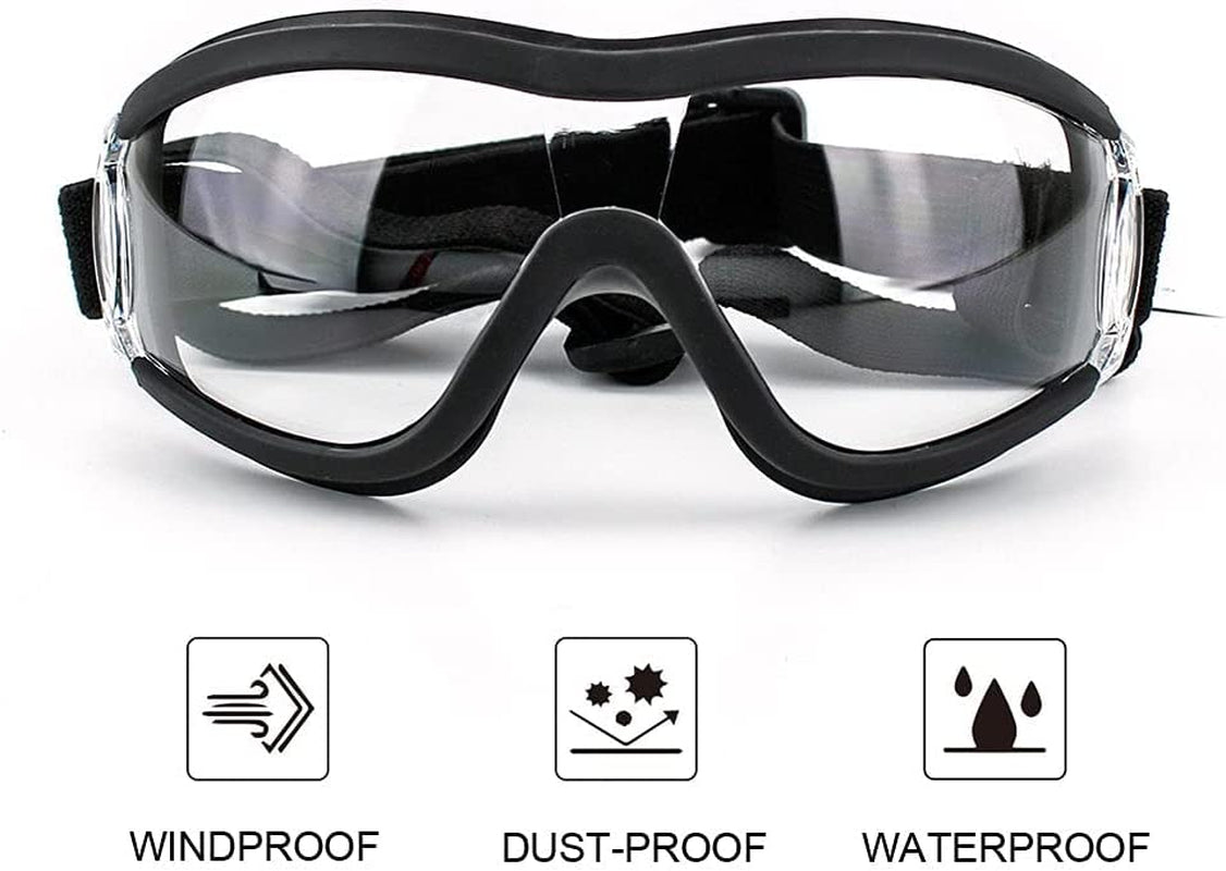 Dog Goggles,Dog Sunglasses,Waterproof Windproof Eye Protection Cool Dog Goggles,Dog Goggles with Adjustable Strap,Pet Glasses Eye Wear Protection for Medium/Large Dog(Transparent) Animals & Pet Supplies > Pet Supplies > Dog Supplies > Dog Apparel Saycker   