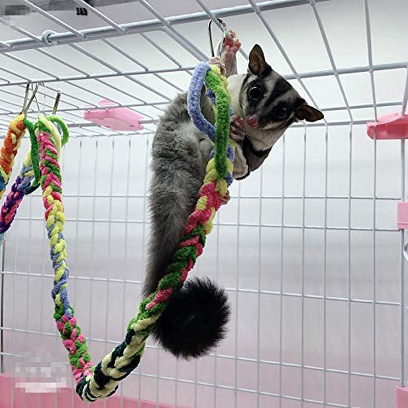 Handmade Sugar Glider Toys for Climbing/Exercising/Jungle Exploration, Hanging Toy Cage Accessories, Rat Toys, Bird Rope Perch Swing Toy