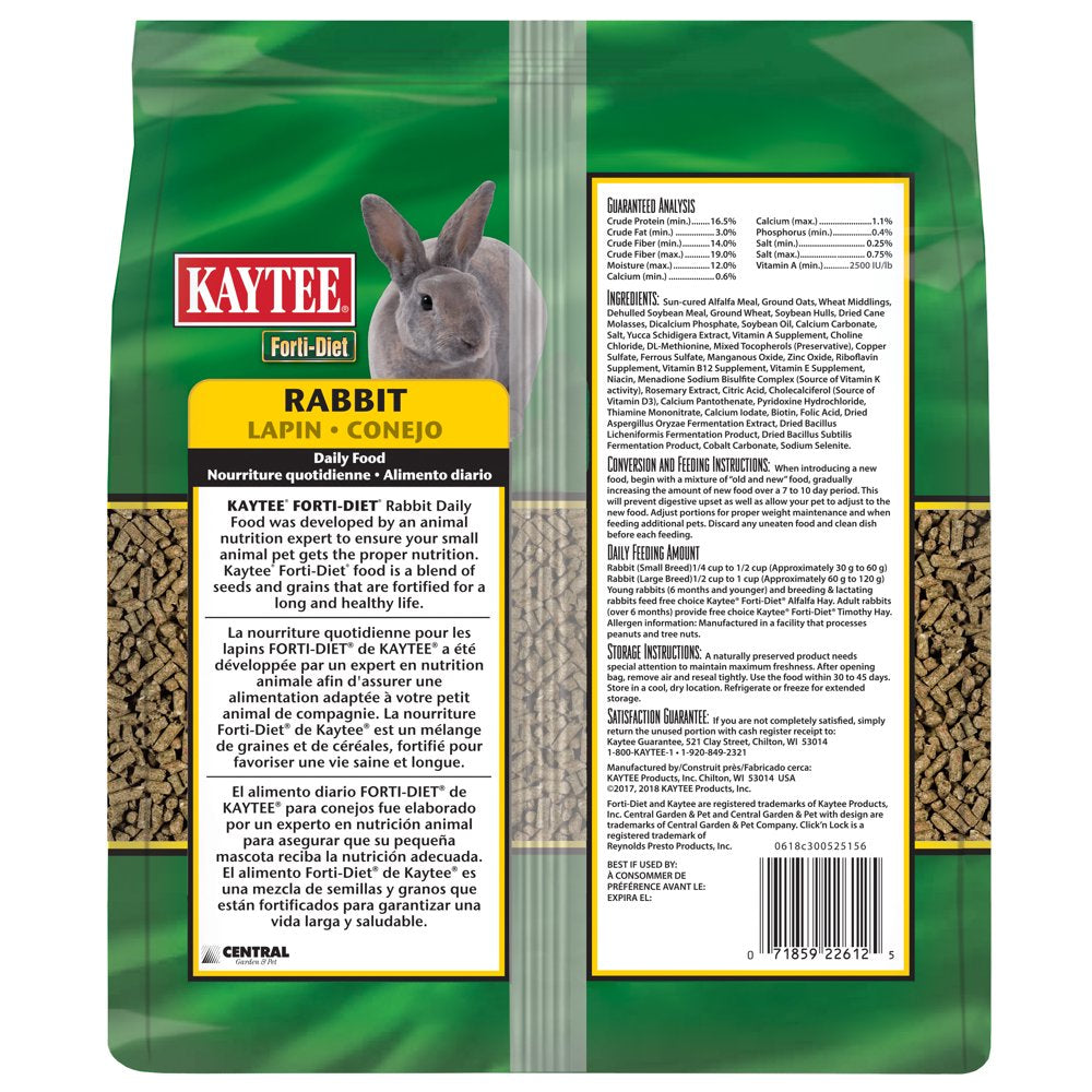 Kaytee Forti Diet Rabbit Food 5 Pounds Animals & Pet Supplies > Pet Supplies > Small Animal Supplies > Small Animal Food Central Garden and Pet   