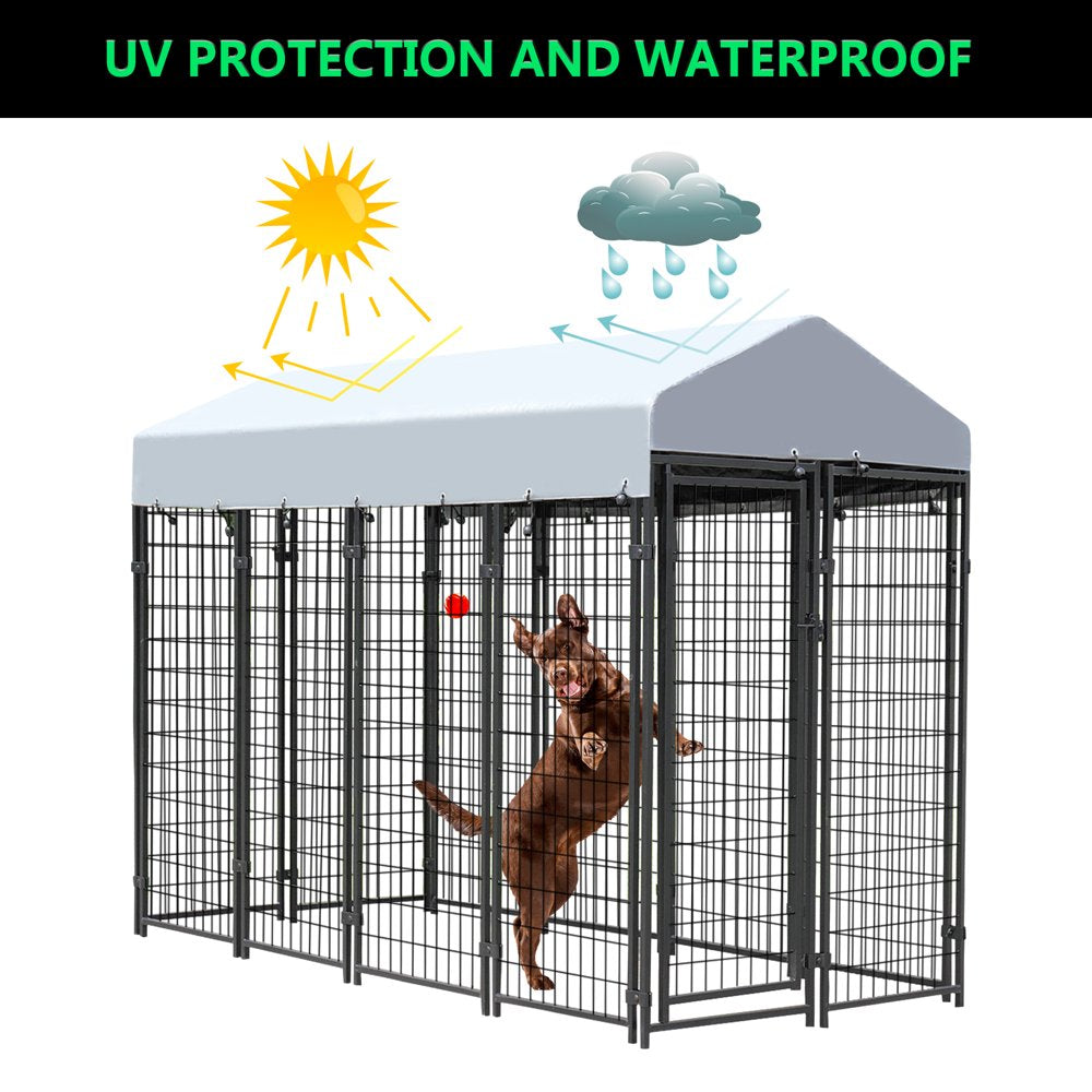 Coziwow Large Outdoor Dog Kennel Heavy Duty Dog Cage Pet Playpen with Waterproof Cover