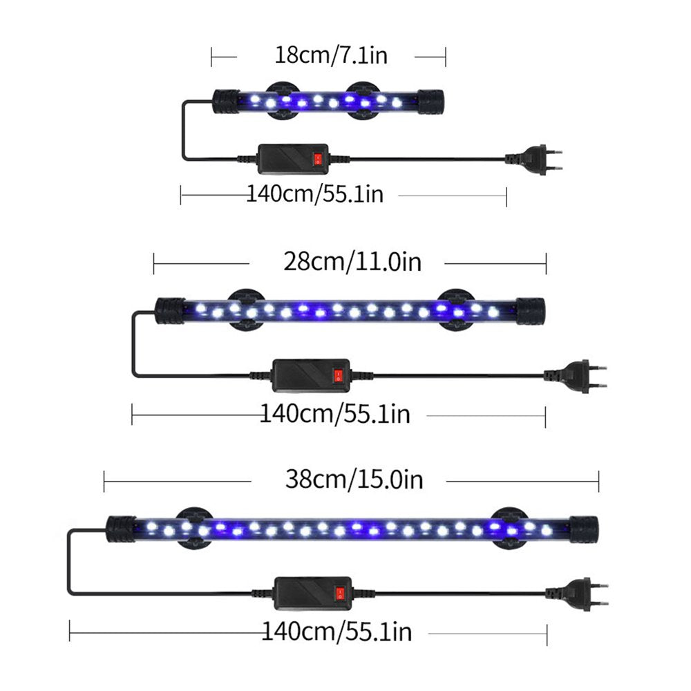 HEVIRGO Aquarium Light Fish Tank Underwater Lamp, 3 Color Light Effect LED Compact Aquariums Lighting Decoration Animals & Pet Supplies > Pet Supplies > Fish Supplies > Aquarium Lighting HEVIRGO   