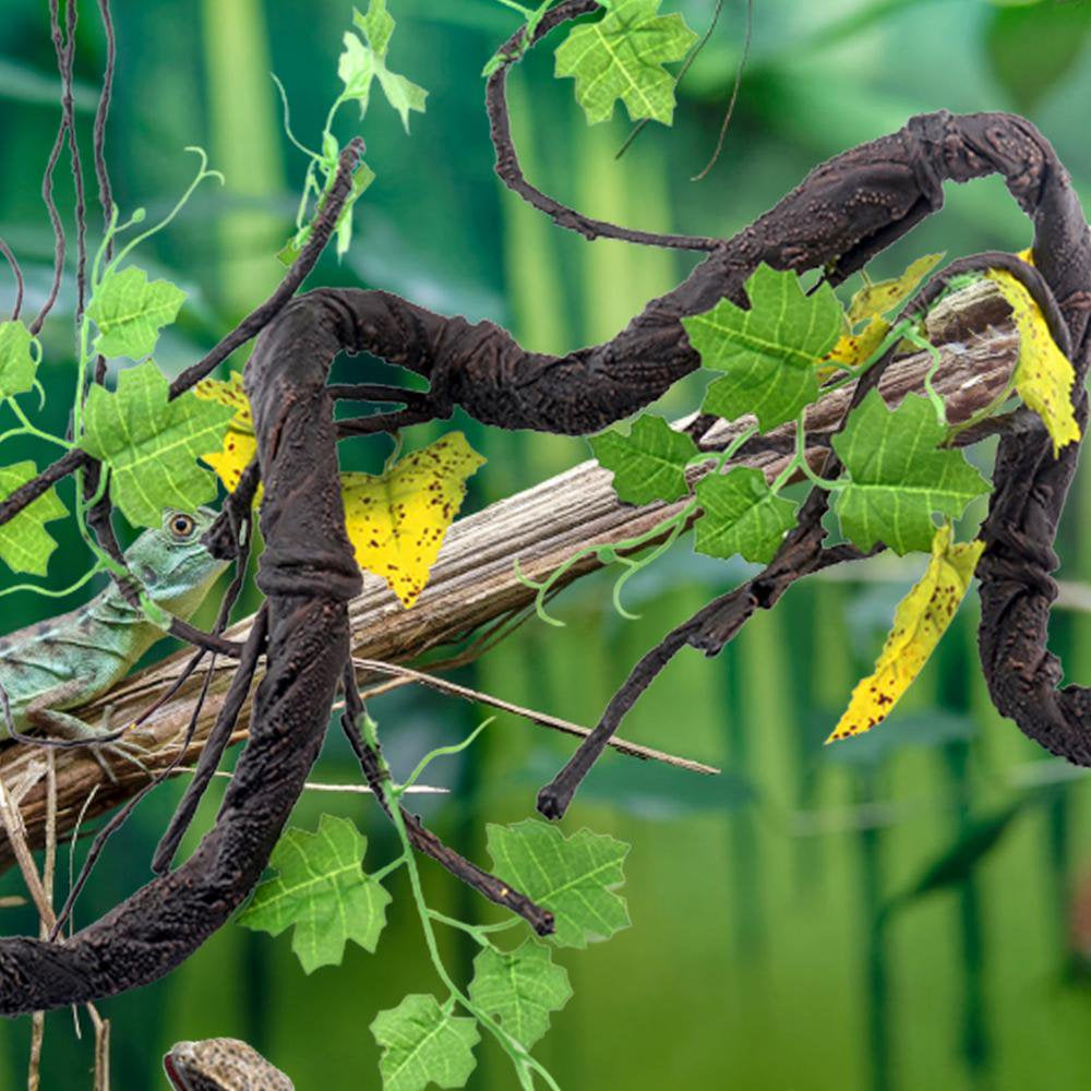 Fovolat Reptile Climbing Vines Plastics Jungle Vines Branches Pet Tank Habitat Terrarium Decor for Geckos Hermit Crabs Snakes and More Reptile Perched Competent Animals & Pet Supplies > Pet Supplies > Small Animal Supplies > Small Animal Habitat Accessories Fovolat   