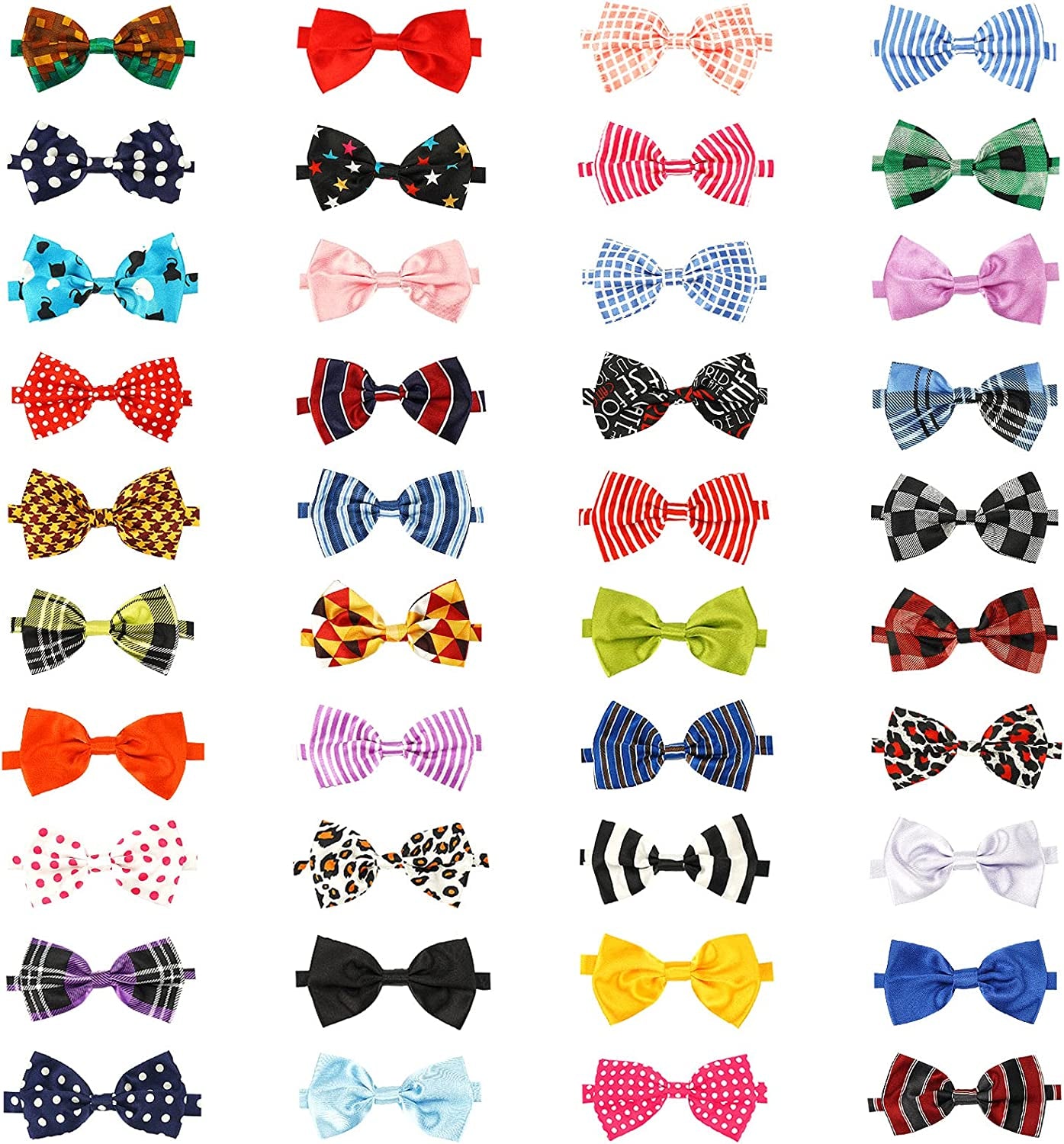 Dog Bow Ties, 40 PCS Segarty Pet Neck Bows, Bulk Pet Bowties with Adjustable Collar, Grooming Bowknot for Christmas Birthday Holiday Valentine Party Dog Photography Accessories Gift for Puppy Dogs Cat Animals & Pet Supplies > Pet Supplies > Dog Supplies > Dog Apparel Segarty 40pcs-Various  