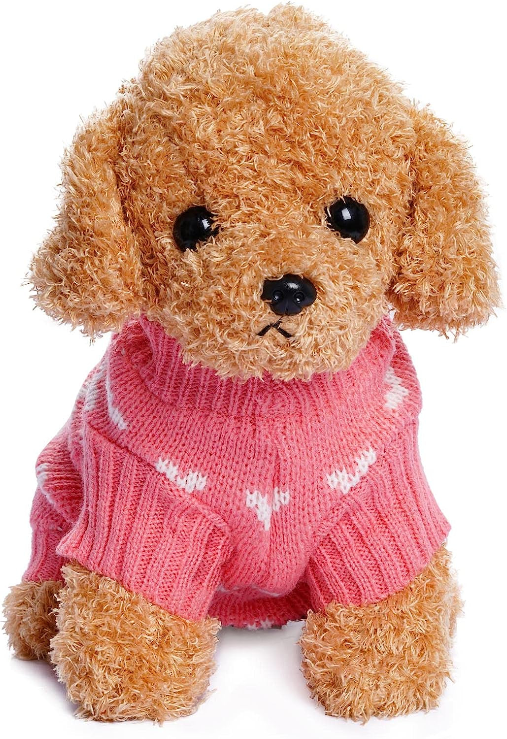 Dxhycc Dog Knitted Sweater Dog Heart Sweater Puppy Sweater Warm Soft Pet Holiday Clothes for Medium Cats and Dogs (Pink, M) Animals & Pet Supplies > Pet Supplies > Dog Supplies > Dog Apparel Dxhycc   