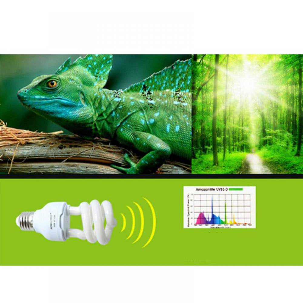 Reptile UVB Light 5.0 26Watt Compact Fluorescent Daylight Bulb Tropical Terrarium Lamp  Popvcly   