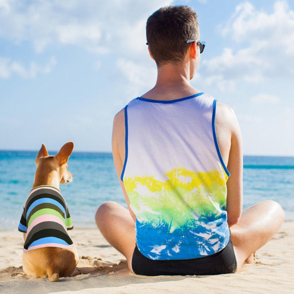IDOMIK Dog Shirt Dog Striped T-Shirt Soft Breathable Pet Apparel Puppy Sweatshirt Dog Clothes for Small Medium Dogs Animals & Pet Supplies > Pet Supplies > Dog Supplies > Dog Apparel IDOMIK   