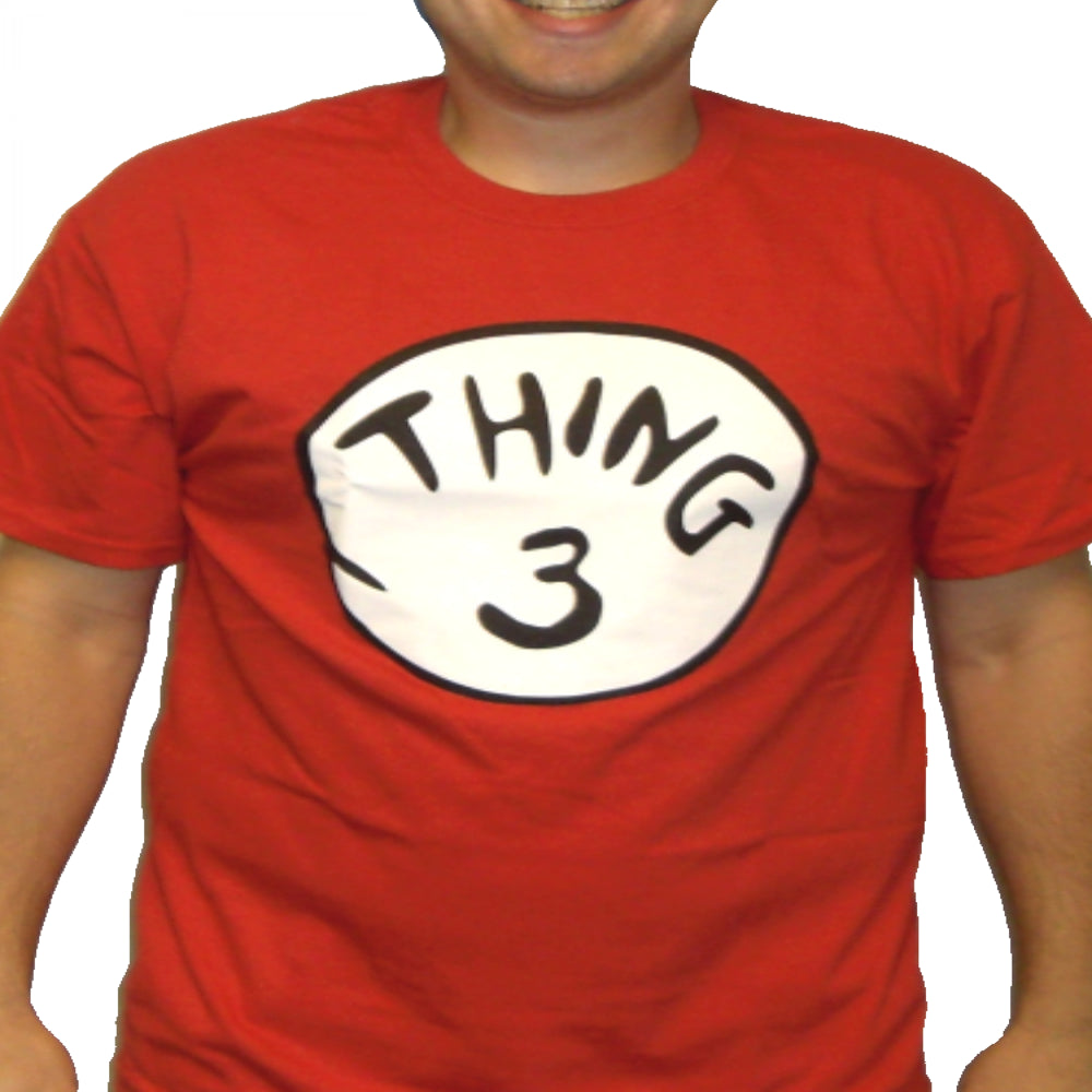 Thing 3 T-Shirt Costume Cat in the Hat Movie Dr Seuss Book Adult Womens Kids Animals & Pet Supplies > Pet Supplies > Cat Supplies > Cat Apparel MyPartyShirt Mens Medium  