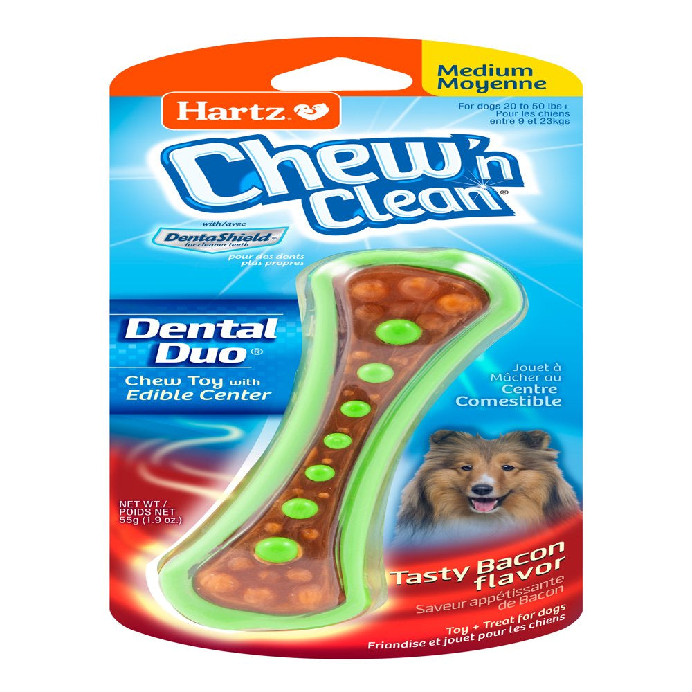 Hartz Chew 'N Clean Dental Duo Dog Toy, Medium, Color May Vary Animals & Pet Supplies > Pet Supplies > Dog Supplies > Dog Toys Hartz   