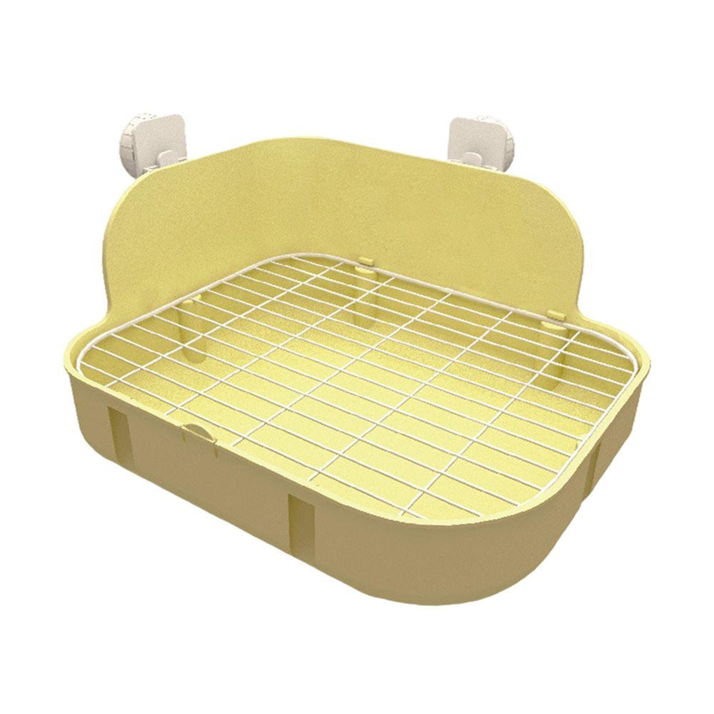 Rabbit Litter Tray Bedding Box Pet Toilet Cage Box Potty Trainer Corner Tray for Hamster Bunny Chinchilla Guinea Ferret Small Animals , Yellow New Yellow Animals & Pet Supplies > Pet Supplies > Small Animal Supplies > Small Animal Bedding perfeclan   