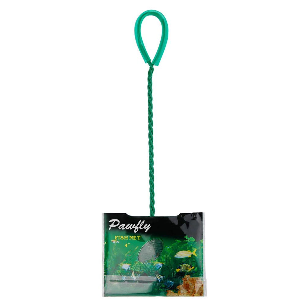 Pawfly 4 Inch Aquarium Net Fine Mesh Small Fish Catch Nets with Plastic Handle - Green 1 Pack Animals & Pet Supplies > Pet Supplies > Fish Supplies > Aquarium Fish Nets Pawfly   