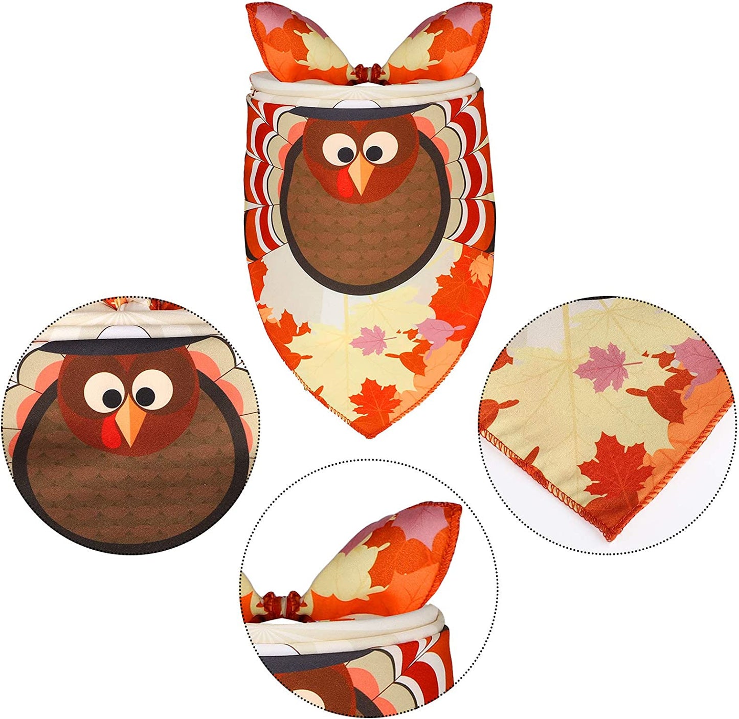 URATOT 3 Pack Thanksgiving Dog Bandanas Fall Harvest Pet Kerchief Scarf Turkey Pumpkin Bandana Bibs for Thanksgiving Holiday Party Animals & Pet Supplies > Pet Supplies > Dog Supplies > Dog Apparel URATOT   