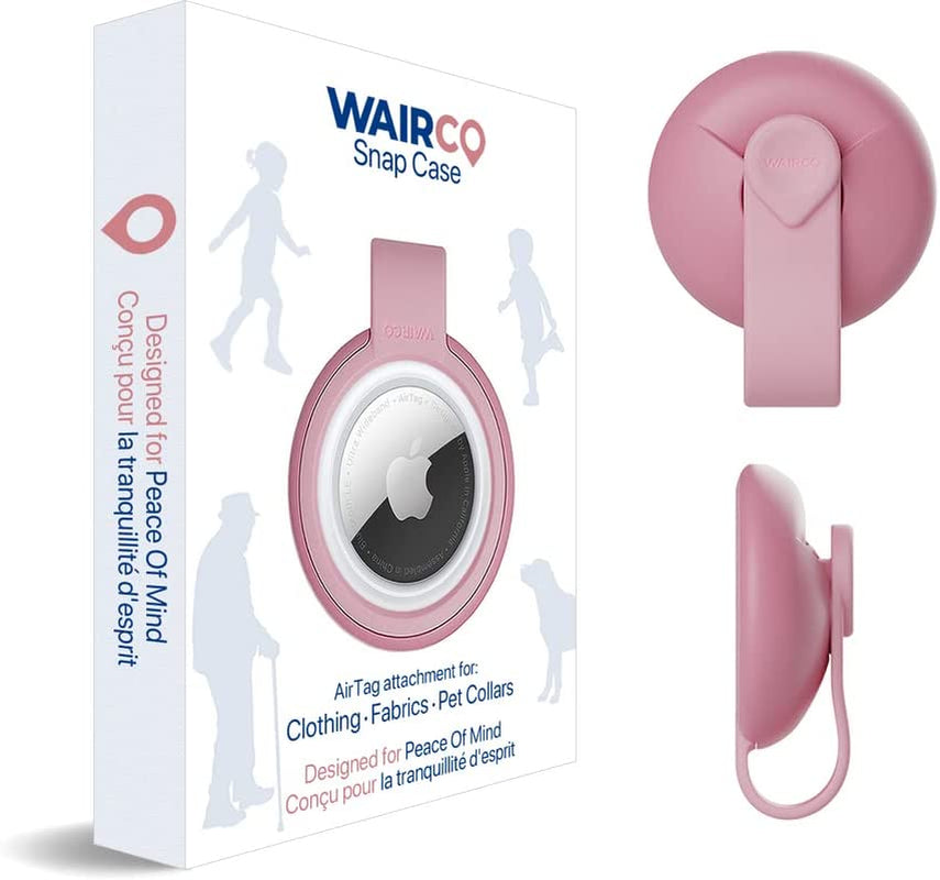 WAIRCO Airtag Holder - Ultra Secure Snap Closure Attachment for Clothing, Pet Collars, Luggage | Superior Protective Airtag Case for Children, Seniors and Pets