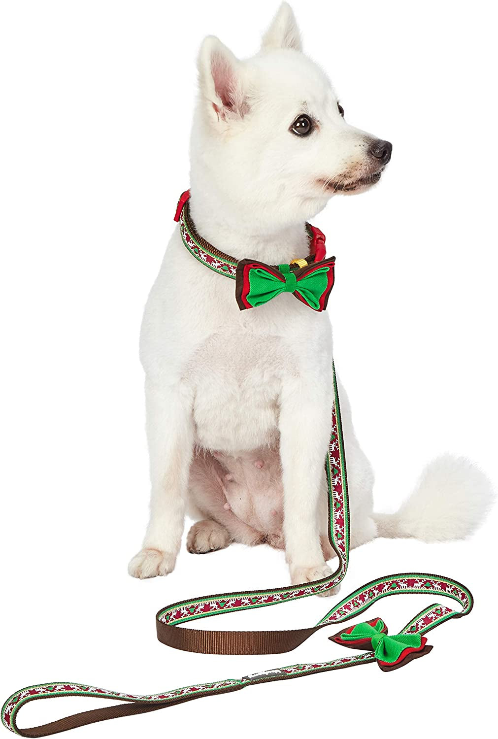 Blueberry Pet Christmas Santa Claus'S Reindeer Dog Leash with Bowtie, 5' * 3/4", Medium, Leashes for Dogs Animals & Pet Supplies > Pet Supplies > Dog Supplies > Dog Apparel Blueberry Pet   