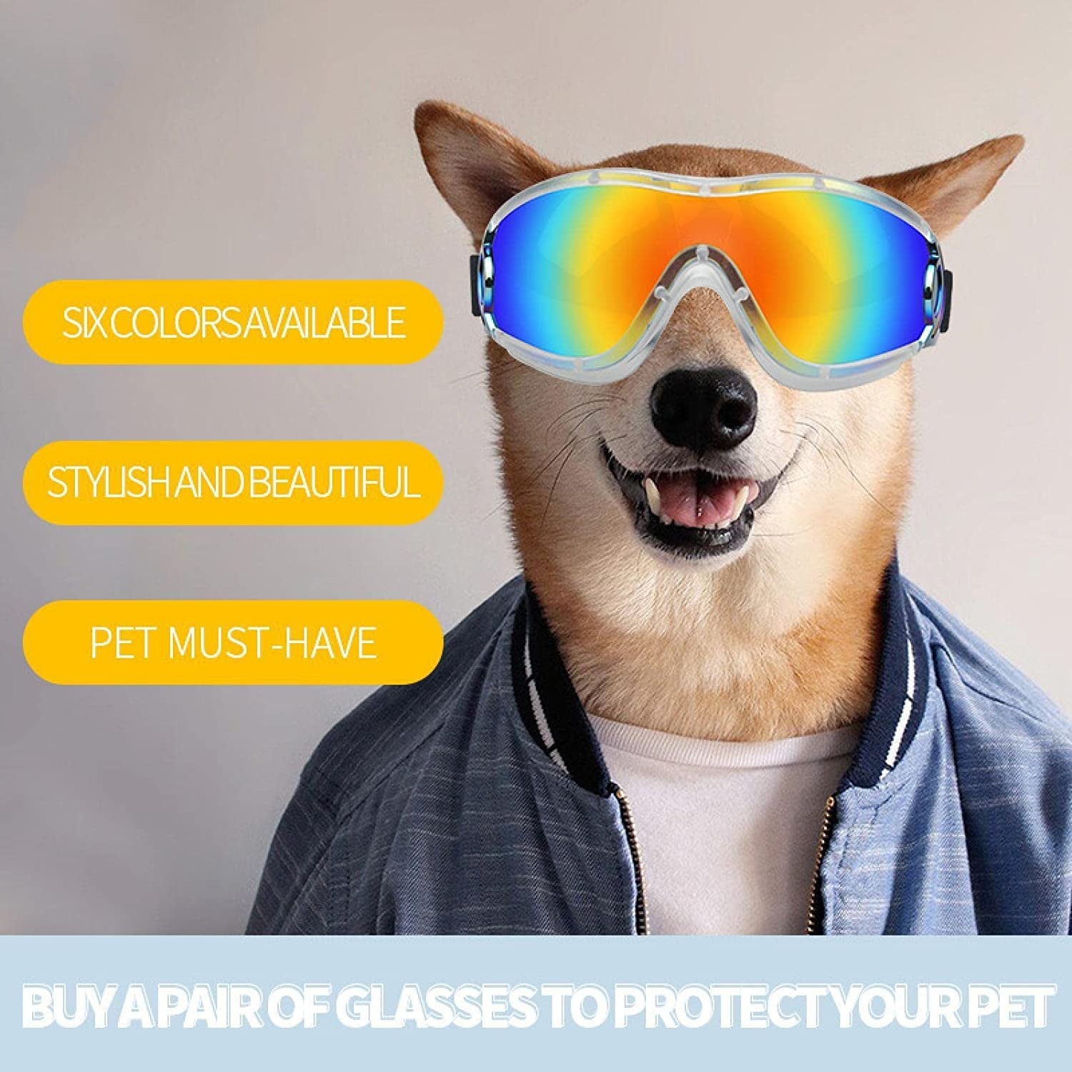 Dog Goggles Dog Sunglasses Dog Sunglasses UV Protection Pet Glasses Waterproof Windproof Glasses (Shape-6) Animals & Pet Supplies > Pet Supplies > Dog Supplies > Dog Apparel LARIAU   