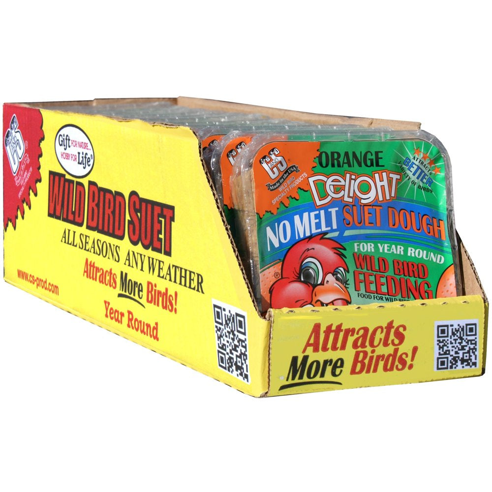 C&S Orange Delight No-Melt Suet Dough, 11.75 Oz, Wild Bird Food Animals & Pet Supplies > Pet Supplies > Bird Supplies > Bird Food Central Garden and Pet   