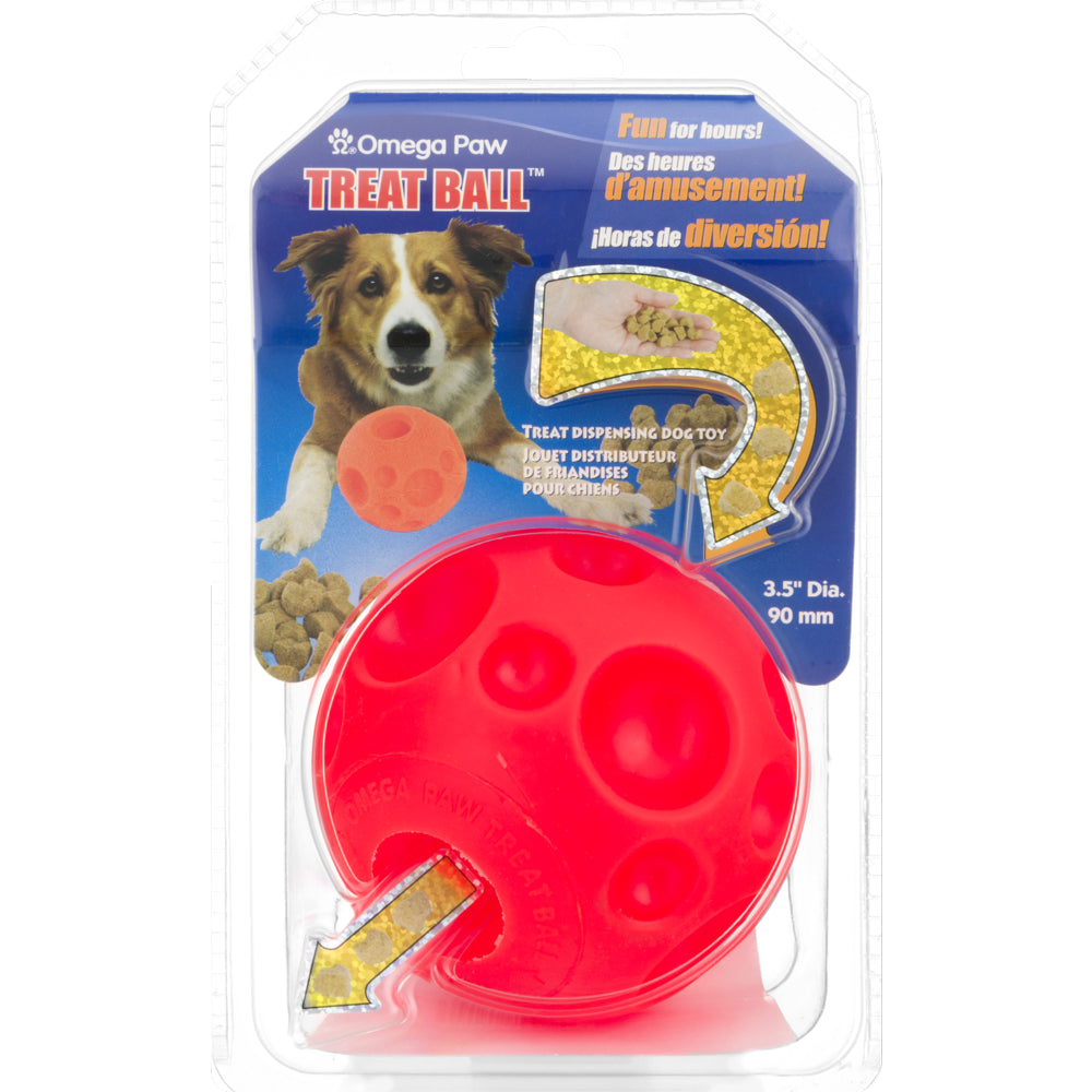 Omega Paw Interactive Dog Treat Ball Toy, 3.5", Orange Animals & Pet Supplies > Pet Supplies > Dog Supplies > Dog Toys Omega Paw   