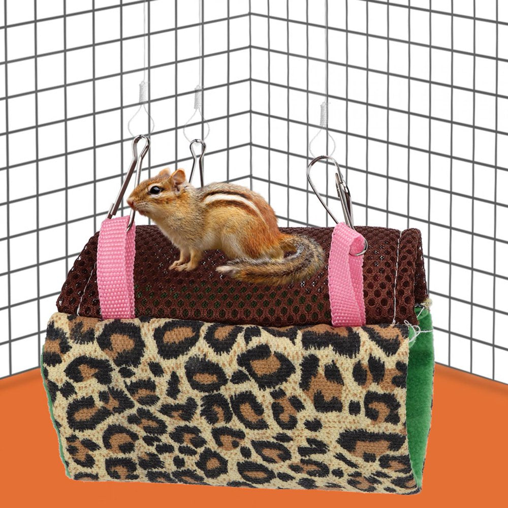 Haofy Small Animal Hammock Comfortable Soft Flannelette Sleepy Pad Hammock Green Leopard Print Pet Bedding Accessories for Small Animals Rats, Hamster, Chinchilla, Guinea Pig Animals & Pet Supplies > Pet Supplies > Small Animal Supplies > Small Animal Bedding Haofy   