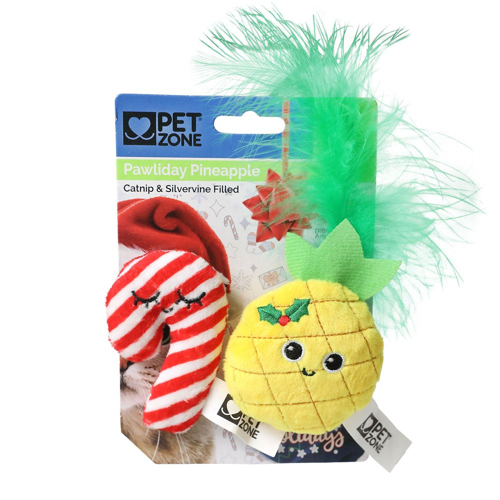 Pet Zone Pawliday Pineapple Plush Catnip Filled Cat Toys for Cats and Kittens, 2 Pack Animals & Pet Supplies > Pet Supplies > Cat Supplies > Cat Toys Our Pets   