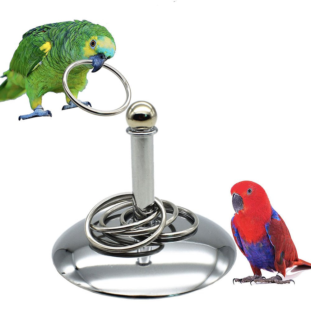 Hemousy Bird Toys Bird Trick Tabletop Toys Training Basketball Stacking Ring Toys Sets Parrot Chew Ball Foraging Toys Play Gym Playground Activity Cage Foot Toys for Birds Parrots Conures Budgies