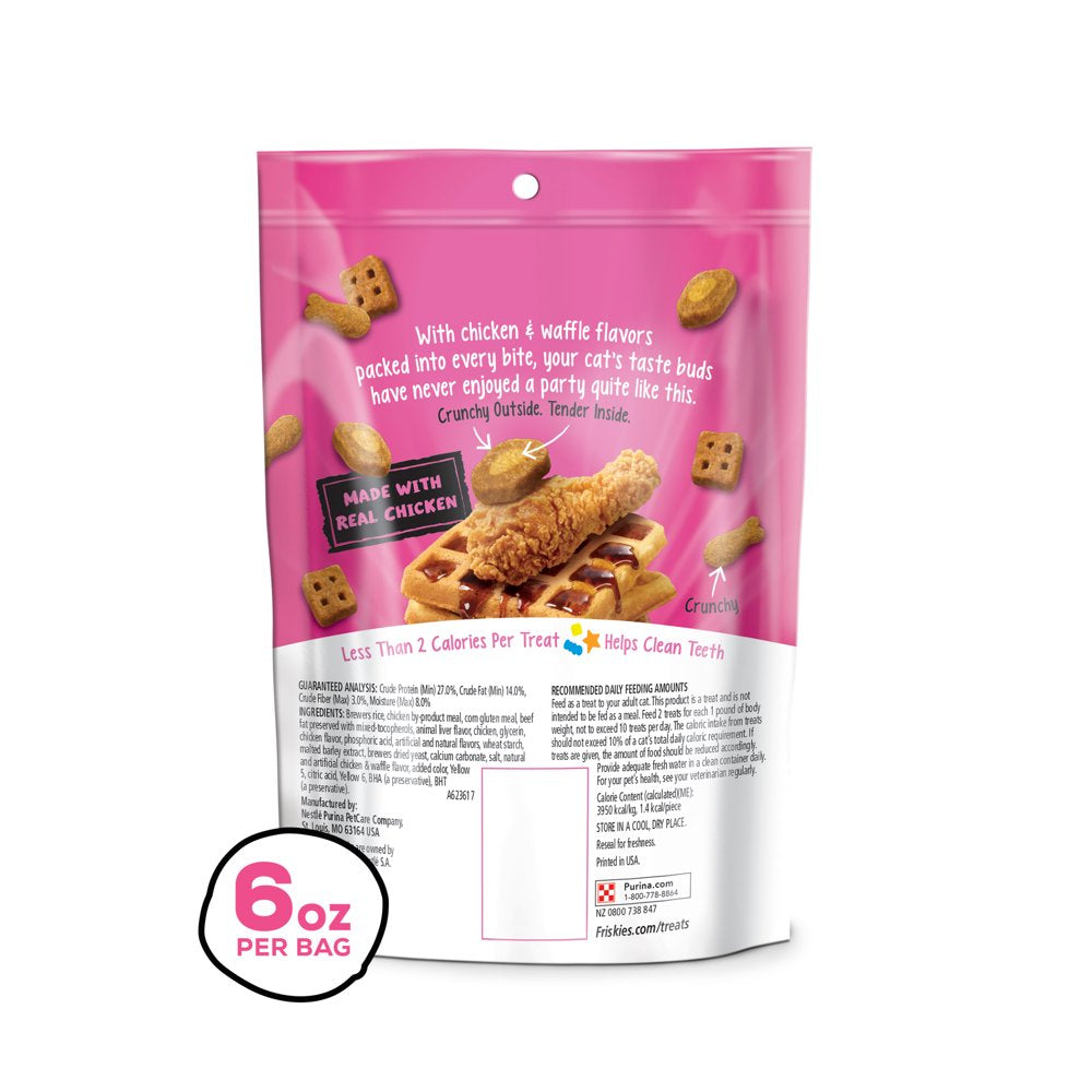 Friskies Cat Treats, Party Mix Chicken & Waffle Flavors, 6 Oz. Pouch Animals & Pet Supplies > Pet Supplies > Cat Supplies > Cat Treats Nestlé Purina PetCare Company   