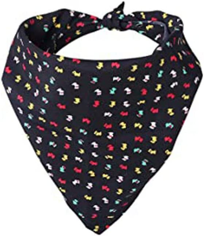 AQIYI Dog Bandana Soft Adjustable Boy Girl Dog Triangle Bibs Scarf Printed for Small Medium Pets (65 * 45 * 45Cm,Black) Animals & Pet Supplies > Pet Supplies > Dog Supplies > Dog Apparel AQIYI Black 65*45*45cm 