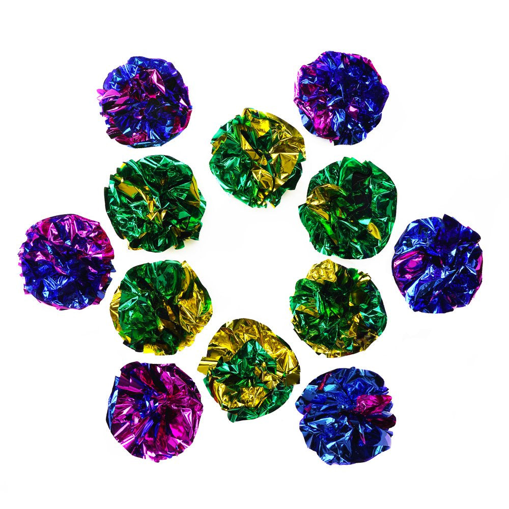 Chiwava 24PCS Mylar Balls Shiny Crinkle Cat Toys Ball Kitten Crackle Lightweight Play 1.6" Assorted Color Animals & Pet Supplies > Pet Supplies > Cat Supplies > Cat Toys Wonpet Co., Ltd   