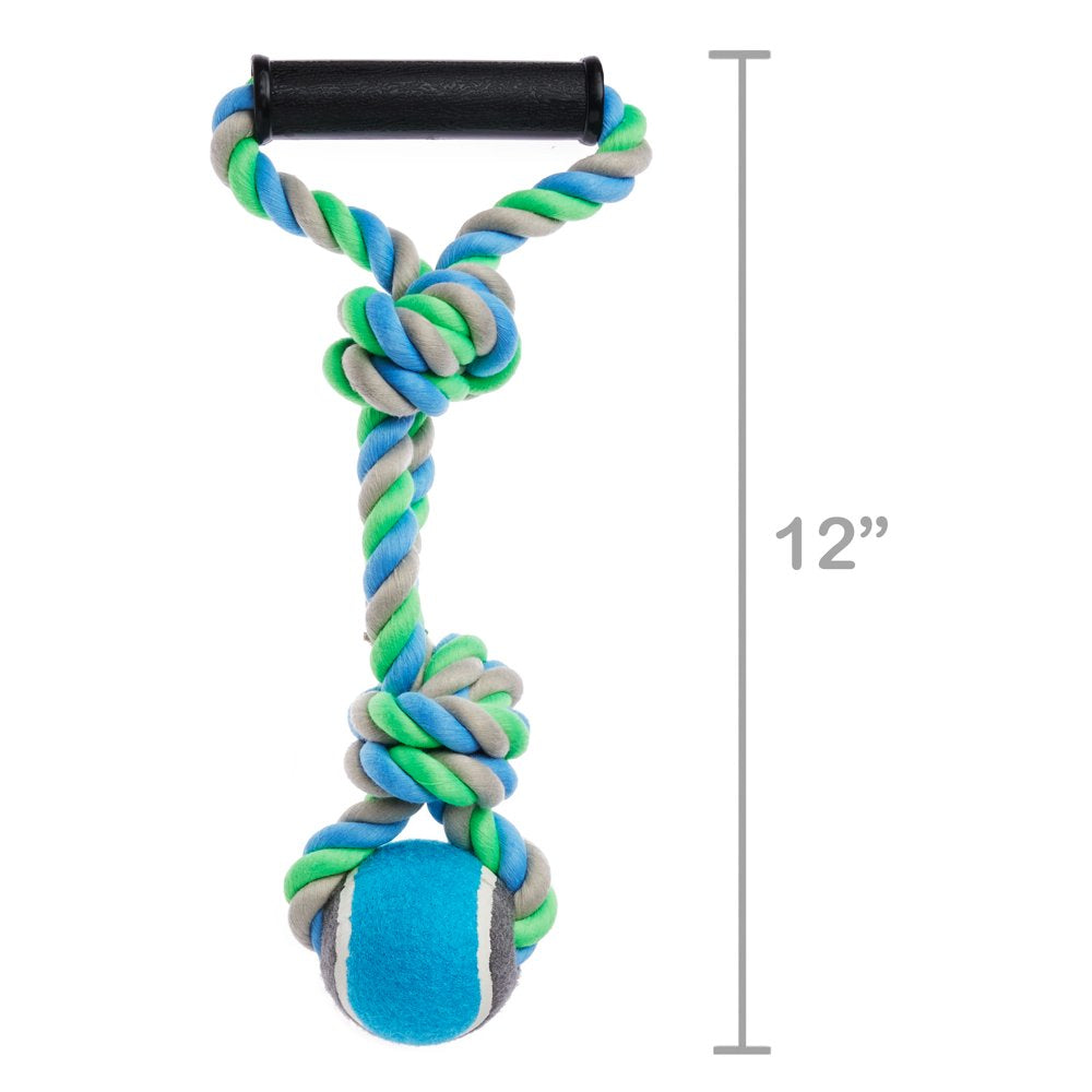 Vibrant Life Medium Polyester & Cotton Rope Chew Toy with Tennis Ball
