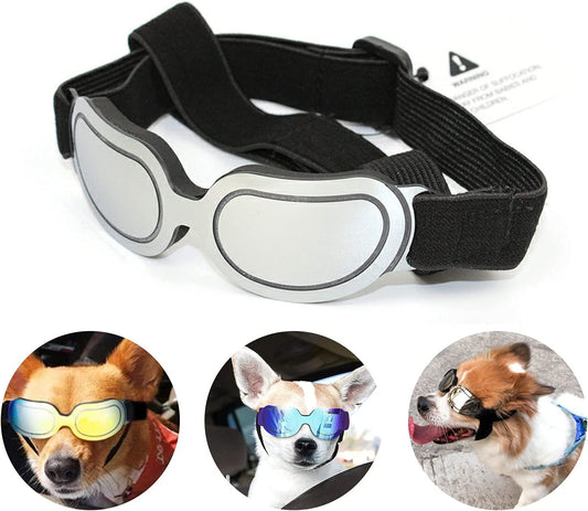 Dog Sunglasses Windproof Eye Protection Puppy Sunglasses Dog Waterproof UV Sunglasses Adjustable Band Small Dog Glasses Reflection Adorable Dog Goggles Small Breed for Driving Outdoor (Silver) Animals & Pet Supplies > Pet Supplies > Dog Supplies > Dog Apparel K ERATISNIK Silver  