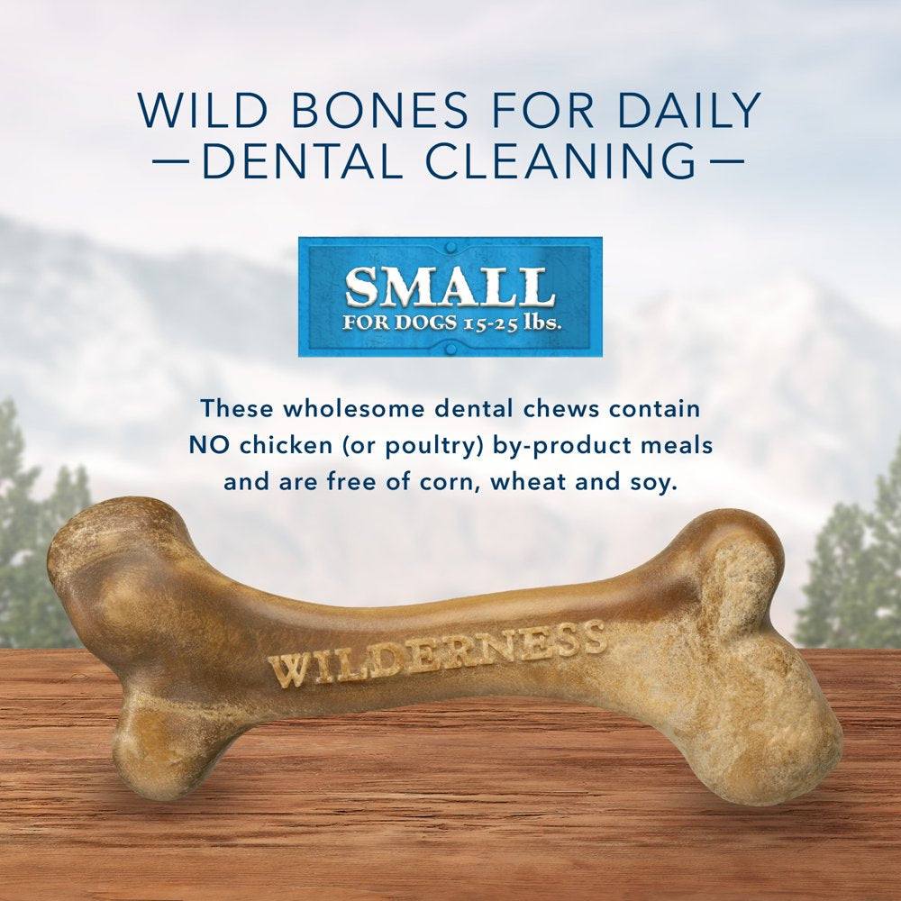 Blue Buffalo Wilderness Wild Bones Small Dental Treats for Adult Dogs, Grain-Free, 10 Oz. Bag