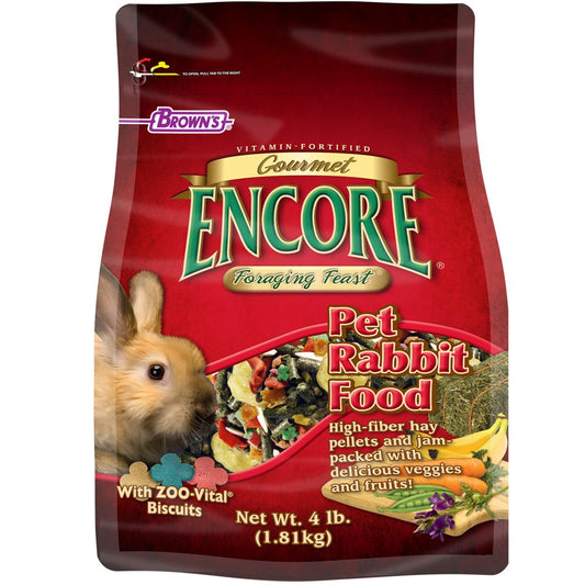 Encore Gourmet Foraging Feast Pet Rabbit Food, 4 Lb. Animals & Pet Supplies > Pet Supplies > Small Animal Supplies > Small Animal Food F.M. Brown's Sons, Inc.   