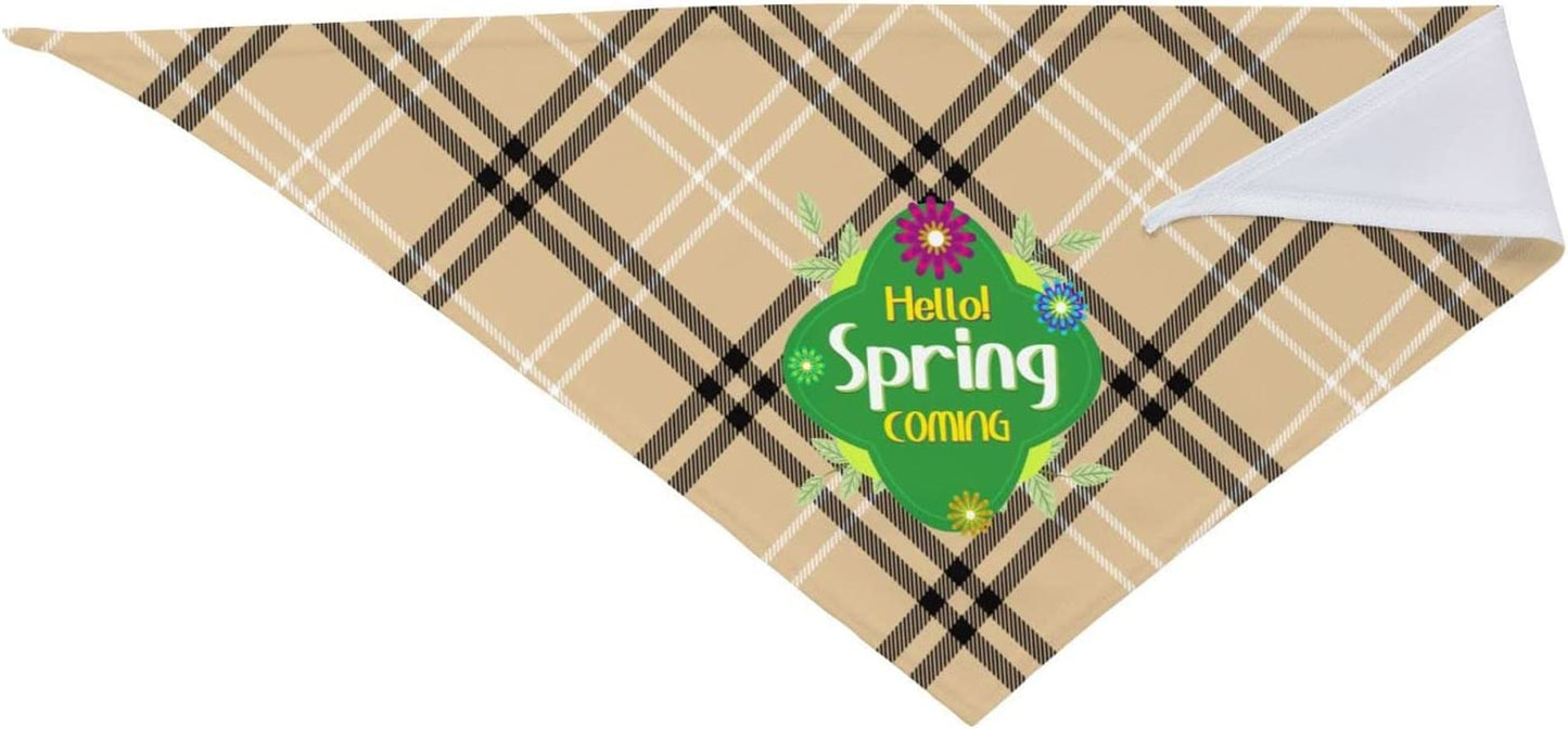 Hello Spring Coming with Flower Pet Dog and Cat Decorative Triangle Scarf,Dog Bandana,Breathable and Stain Resistant. Animals & Pet Supplies > Pet Supplies > Dog Supplies > Dog Apparel ZALTAS   